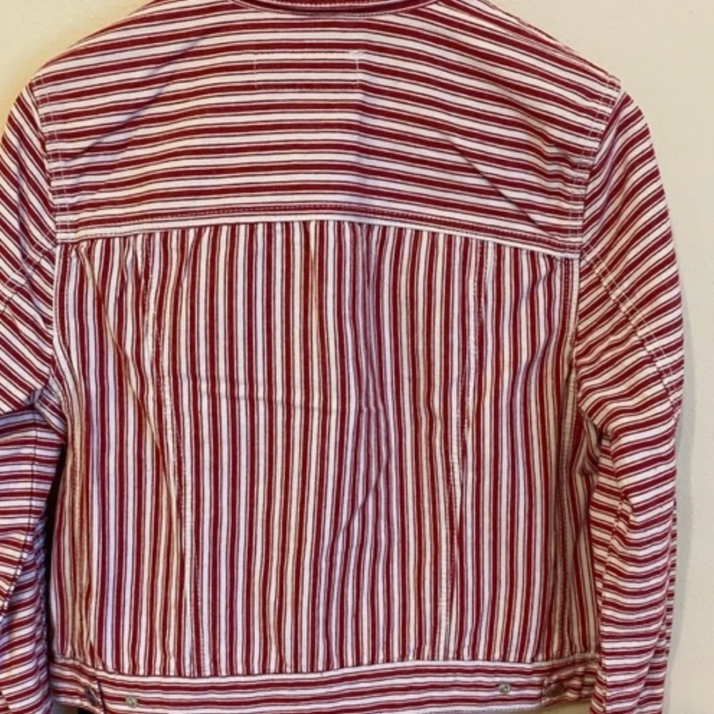 Blank NYC denim jacket in red stirpe - Picture 8 of 10